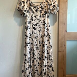 Astr Cream Puff Sleeve Sundress